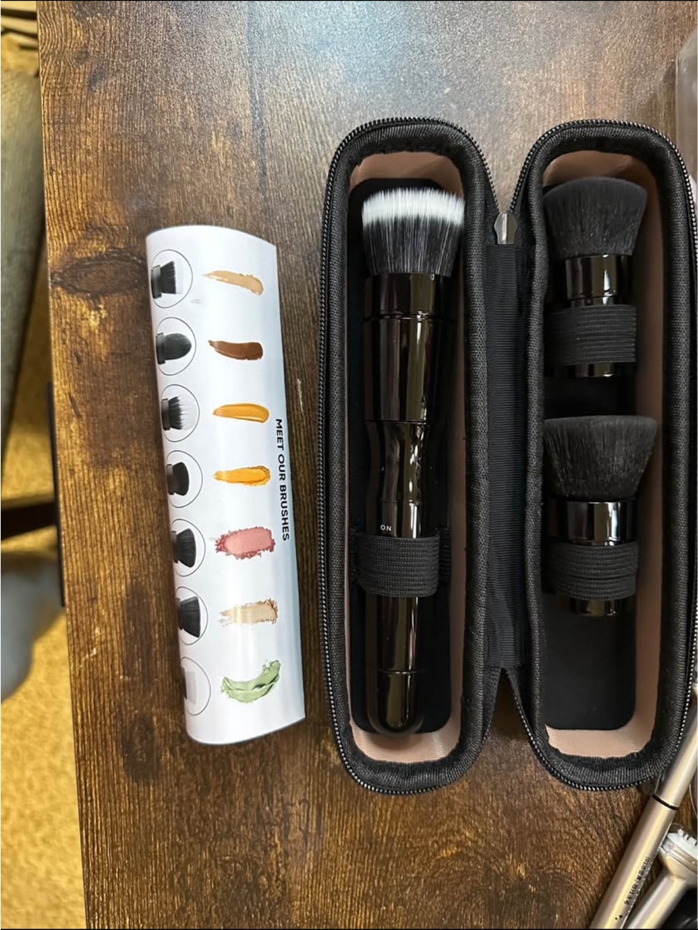 3-Piece Travel Makeup Brush Set in Black- Blendsmart